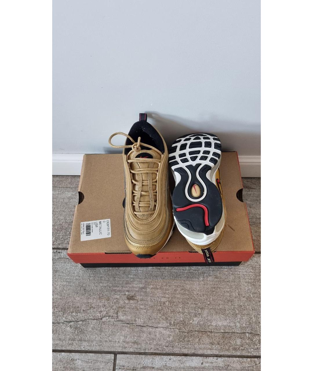 NIKE Золотые кожаные кроссовки, фото 5