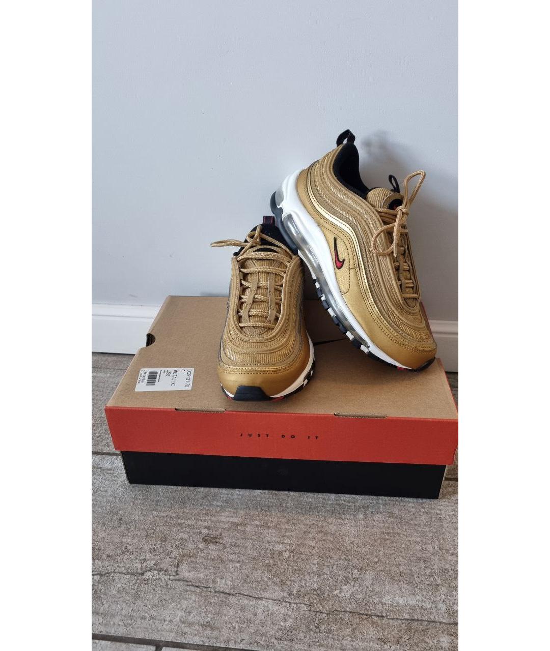 NIKE Золотые кожаные кроссовки, фото 6