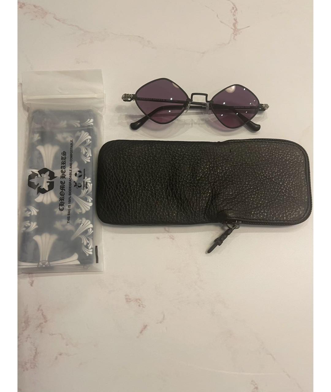 CHROME HEARTS Черные металлические солнцезащитные очки, фото 5