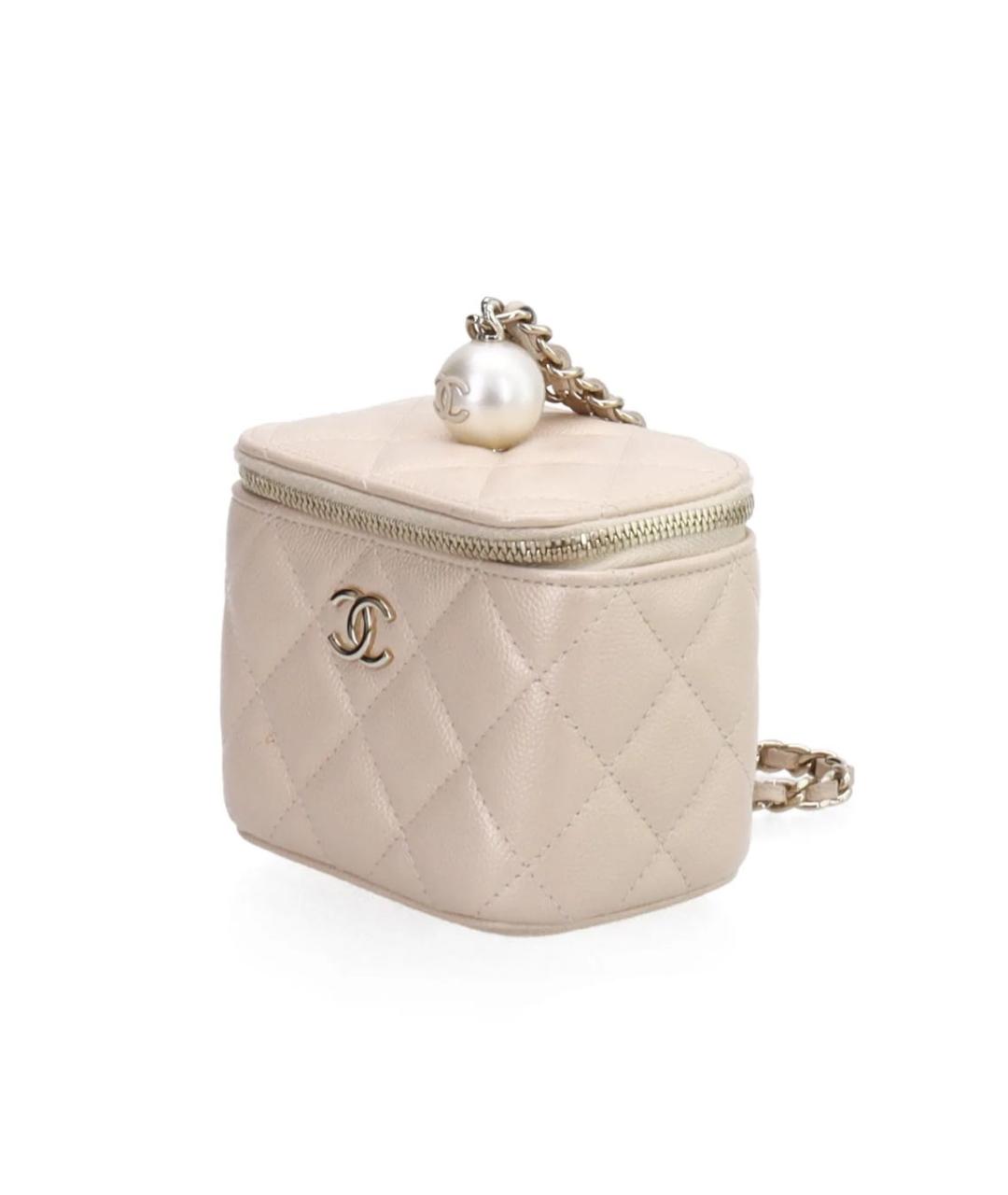 CHANEL Бежевая кожаная сумка через плечо, фото 2