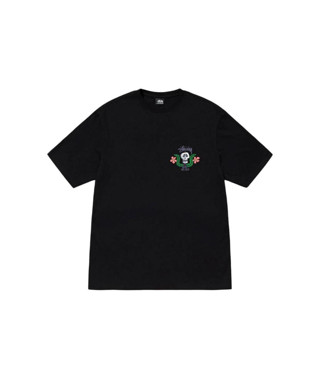 STUSSY Черная хлопковая футболка, фото 1