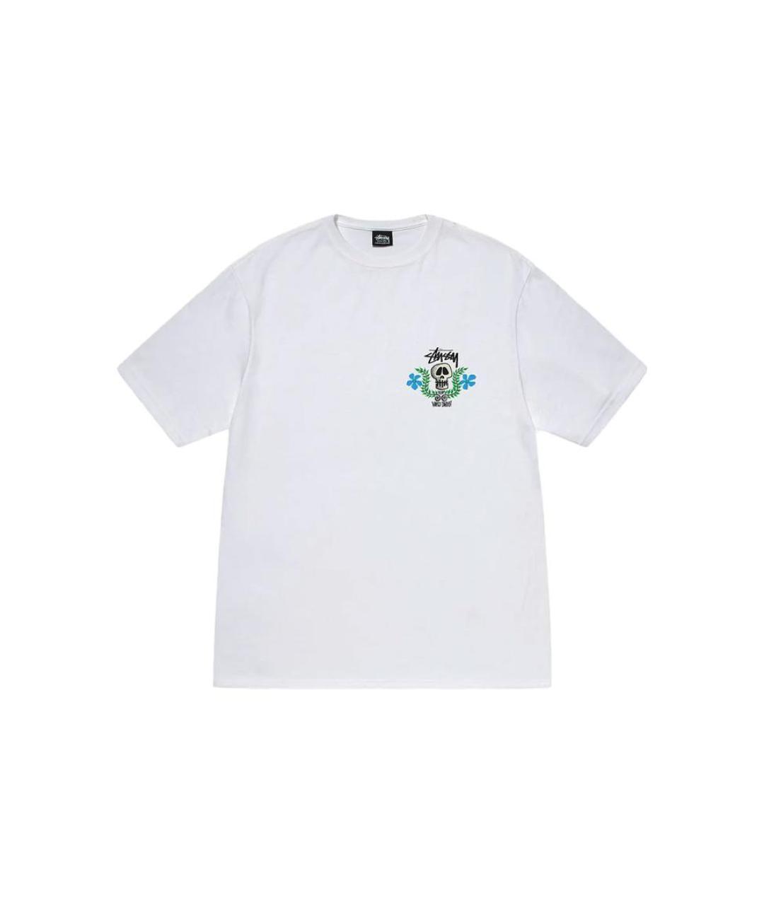 STUSSY Белая хлопковая футболка, фото 1