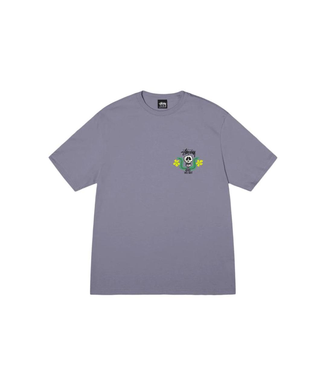 STUSSY Фиолетовая хлопковая футболка, фото 1