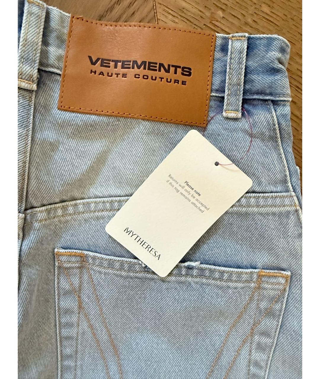 VETEMENTS Голубые хлопковые прямые джинсы, фото 7