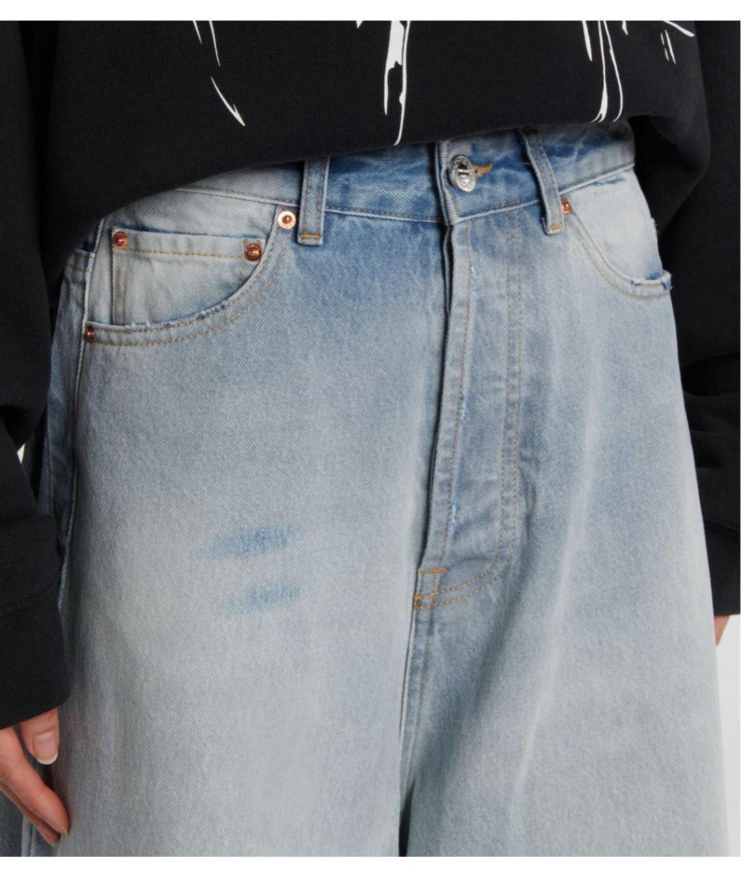 VETEMENTS Голубые хлопковые прямые джинсы, фото 5