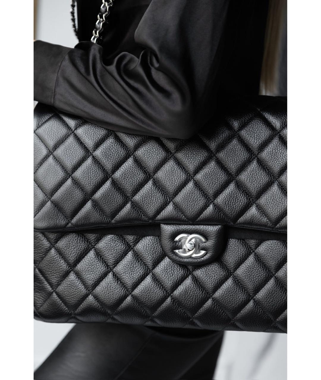 CHANEL Черная кожаная сумка тоут, фото 3