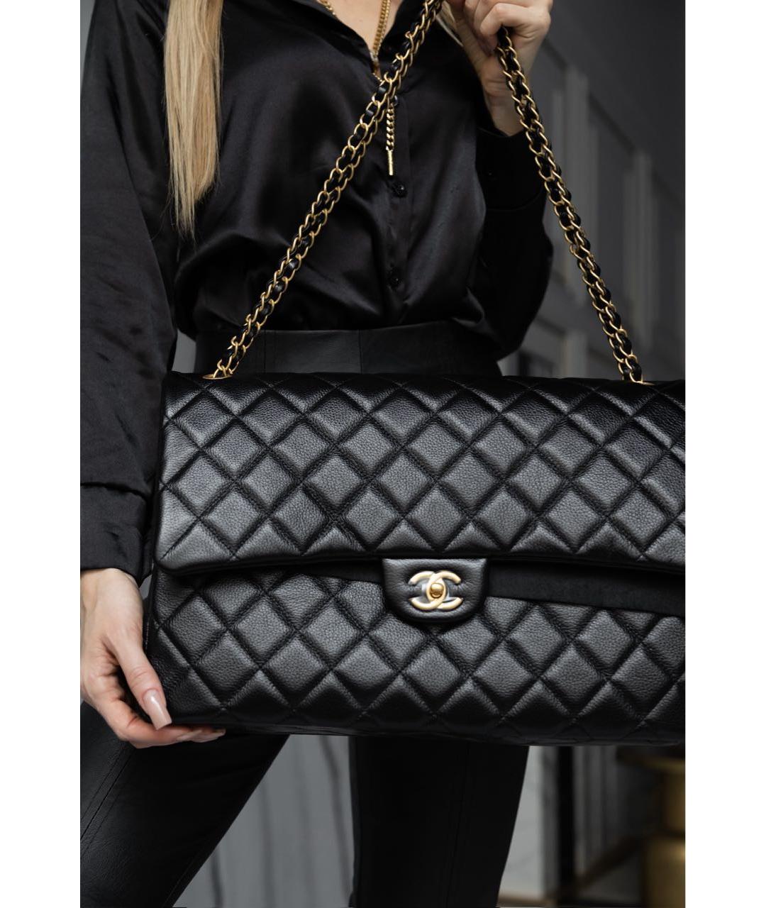 CHANEL Черная кожаная сумка через плечо, фото 4