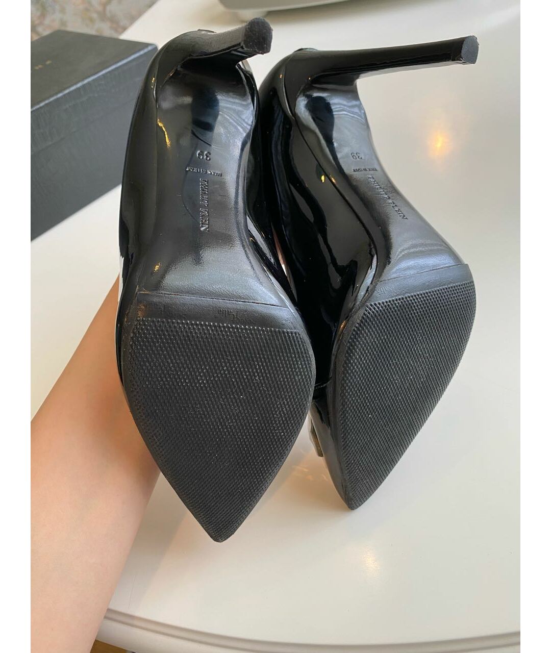 PHILIPP PLEIN Черные кожаные туфли, фото 7