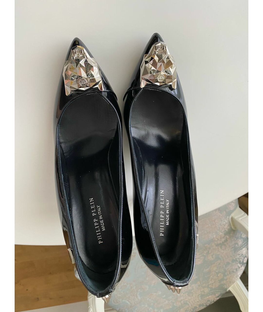 PHILIPP PLEIN Черные кожаные туфли, фото 3