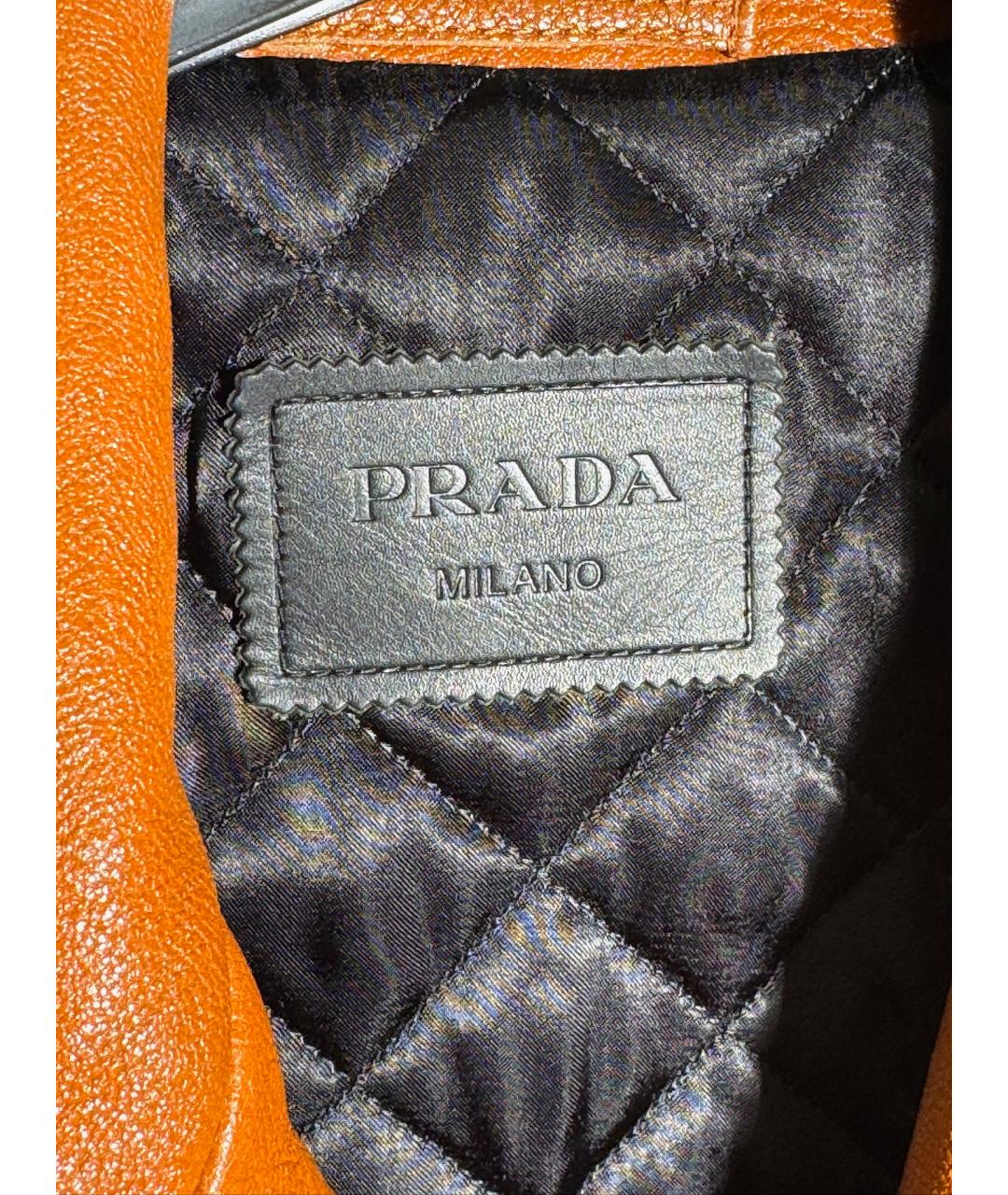 PRADA Коричневая кожаная куртка, фото 8