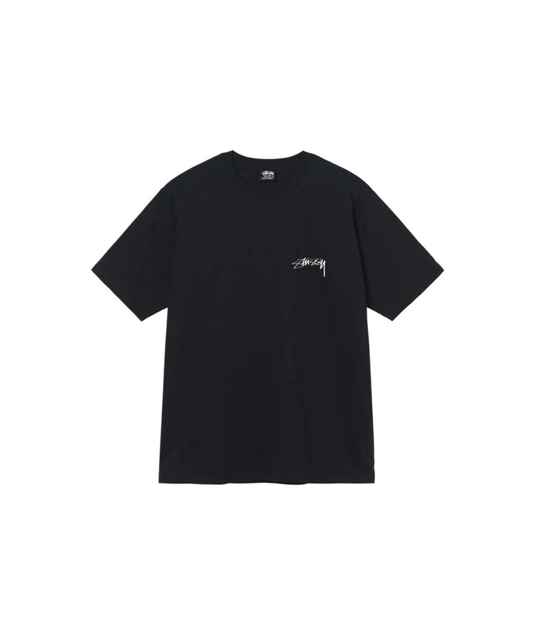 STUSSY Черная хлопковая футболка, фото 1