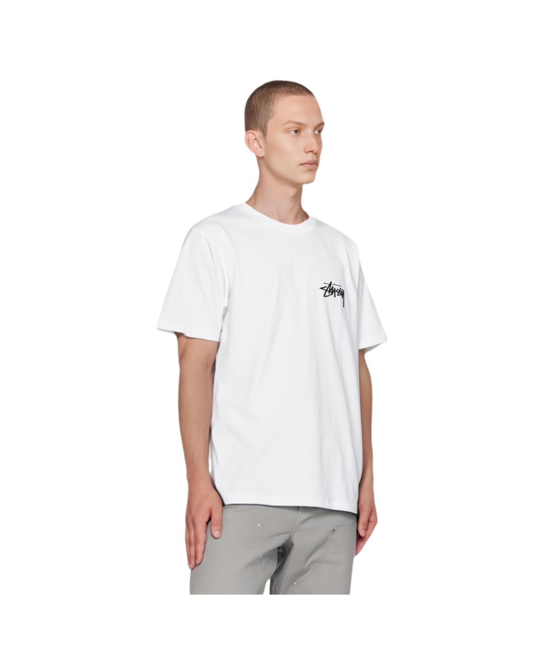 STUSSY Белая хлопковая футболка, фото 3