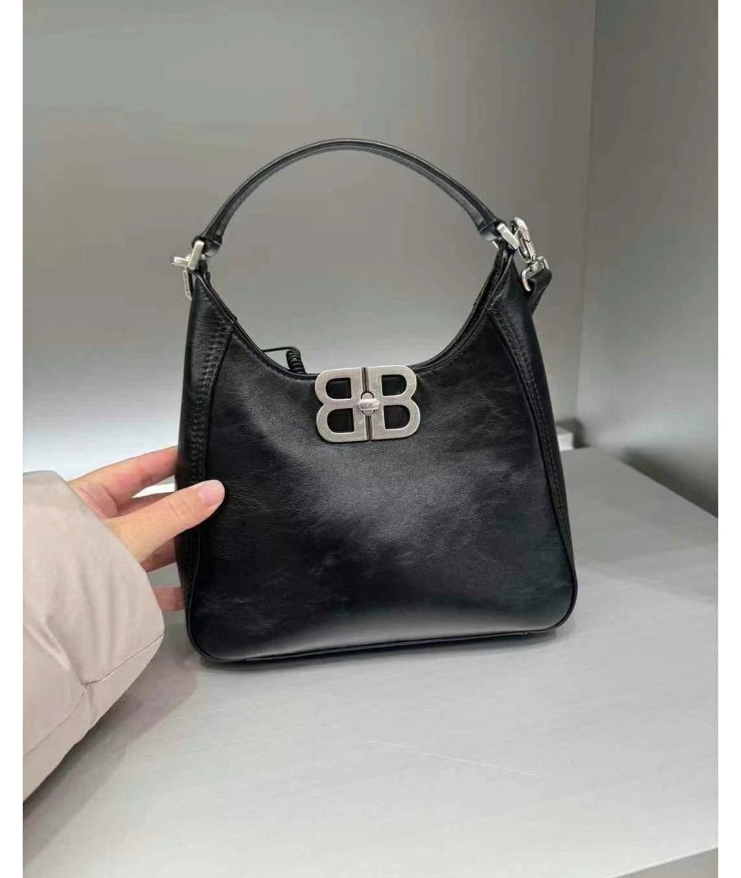 BALENCIAGA Черная кожаная сумка с короткими ручками, фото 6