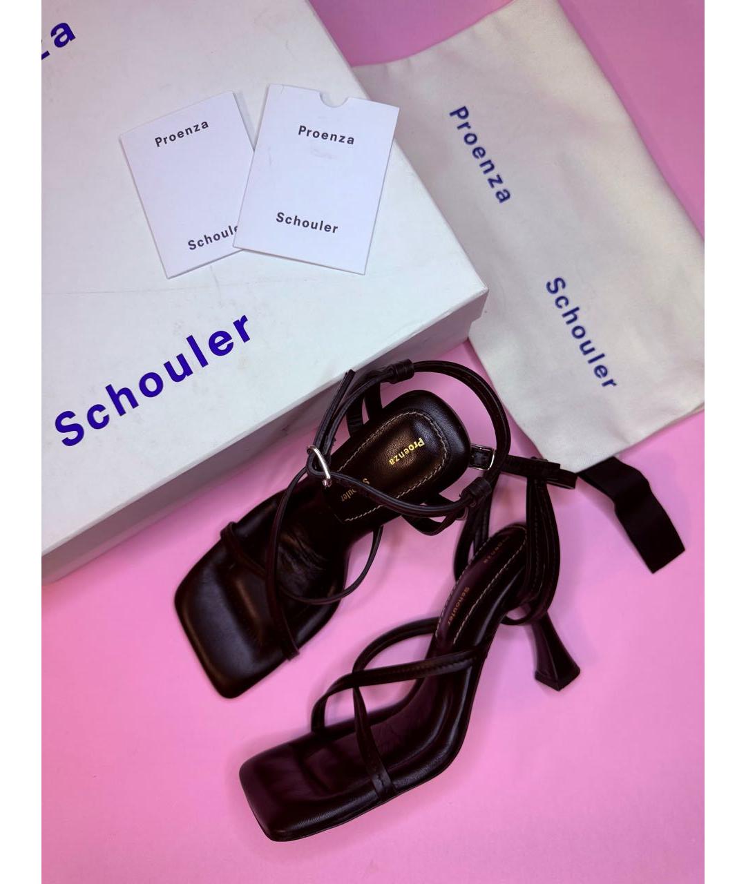 PROENZA SCHOULER Черные кожаные босоножки, фото 7