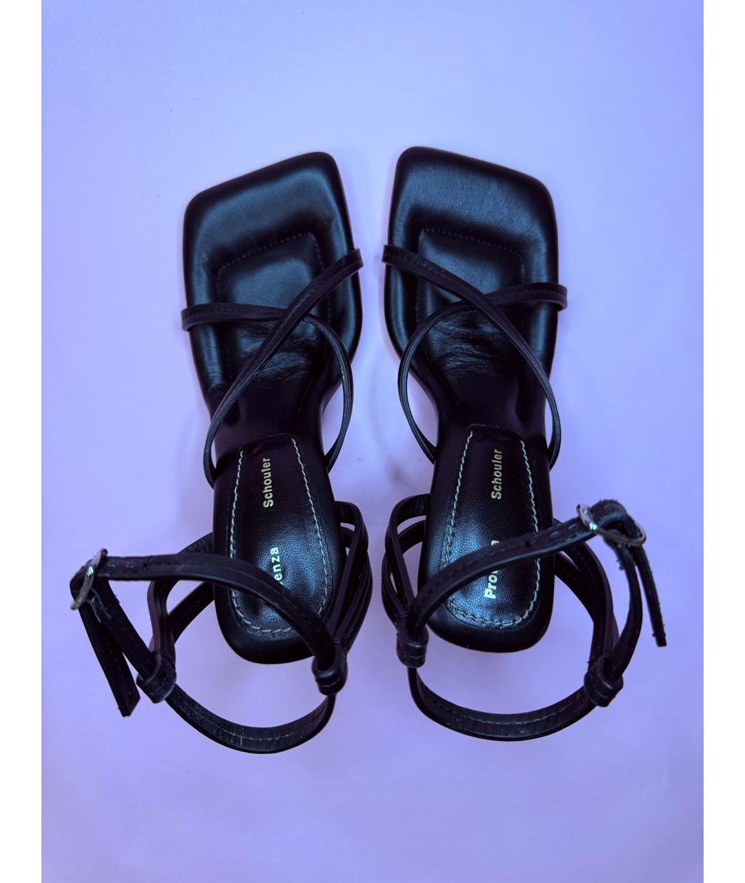 PROENZA SCHOULER Черные кожаные босоножки, фото 3
