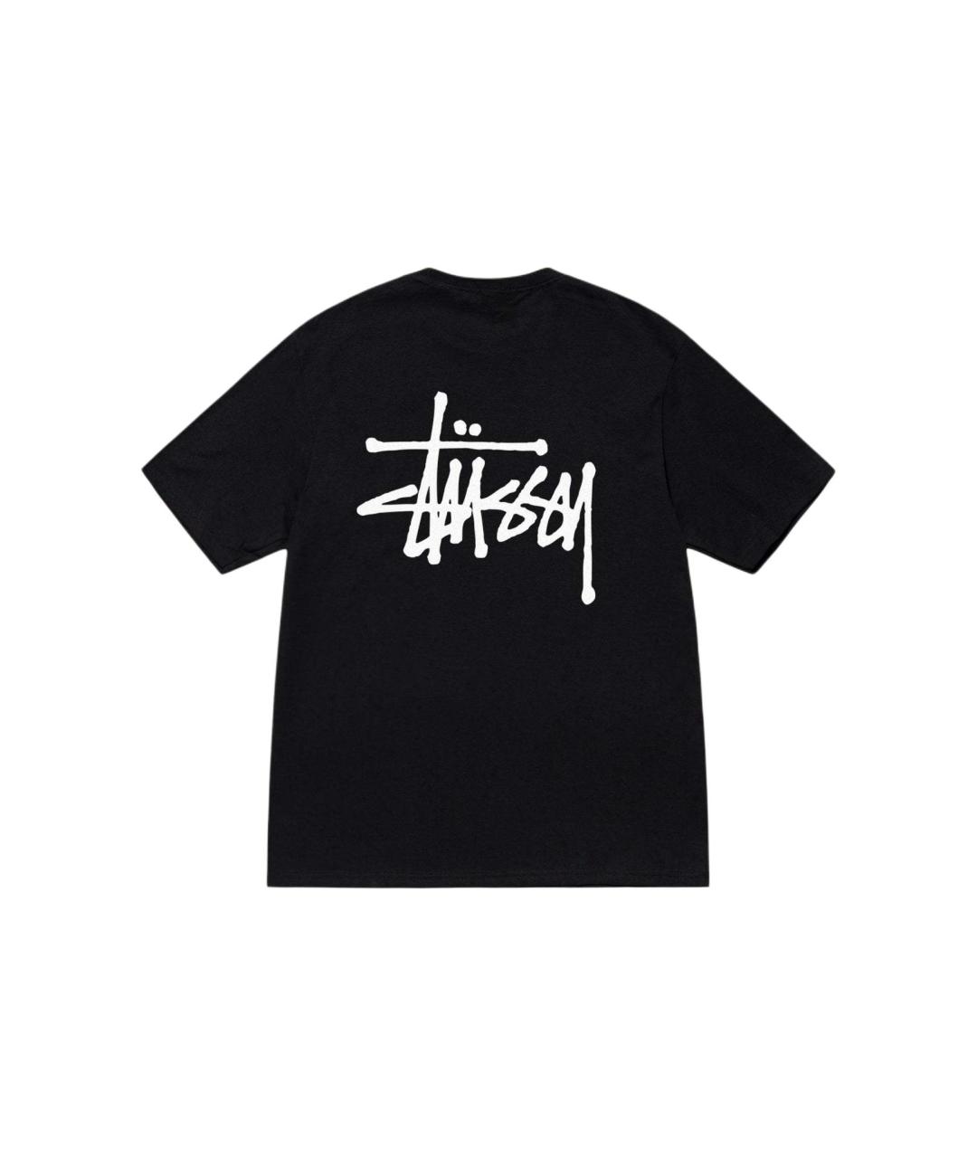 STUSSY Черная хлопковая футболка, фото 2