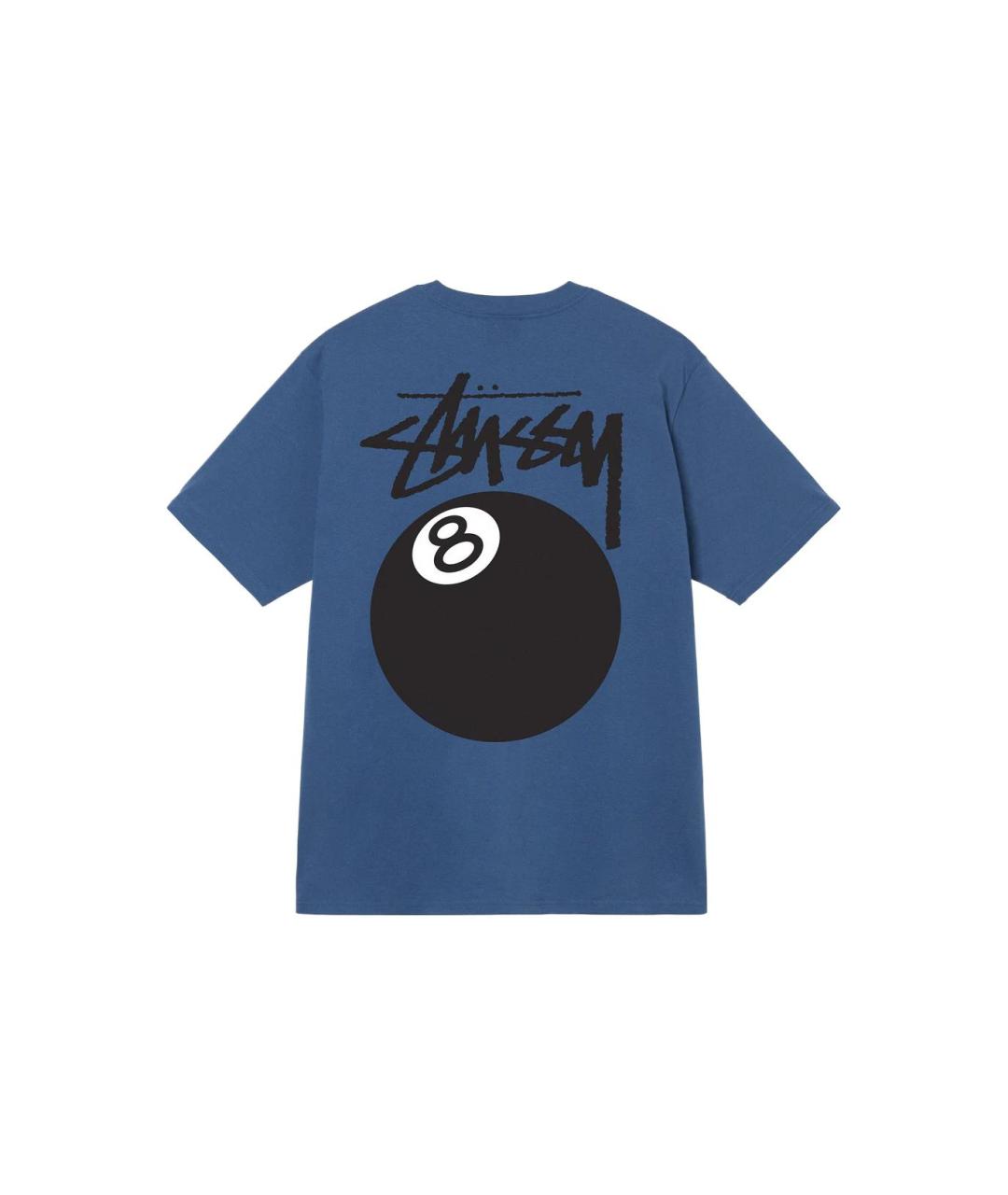 STUSSY Синяя хлопковая футболка, фото 2