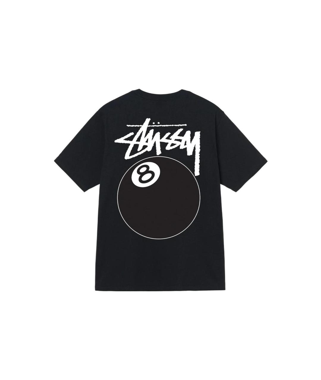 STUSSY Черная хлопковая футболка, фото 2