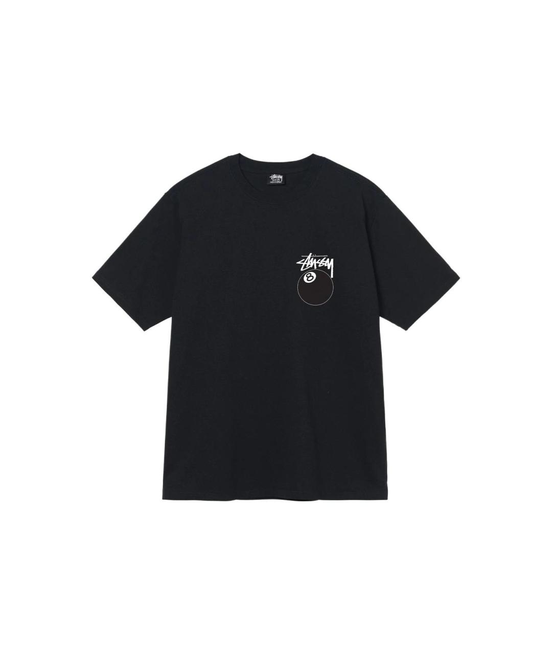 STUSSY Черная хлопковая футболка, фото 1