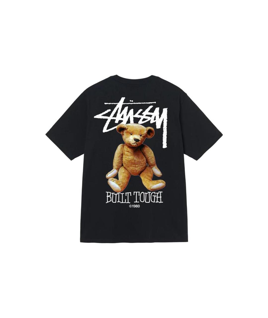 STUSSY Черная хлопковая футболка, фото 2