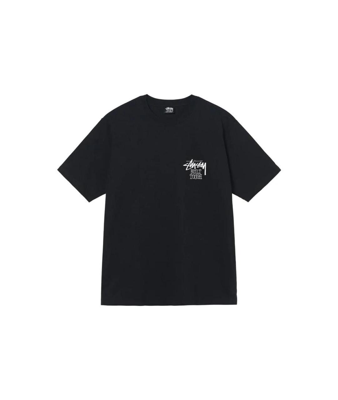 STUSSY Черная хлопковая футболка, фото 1