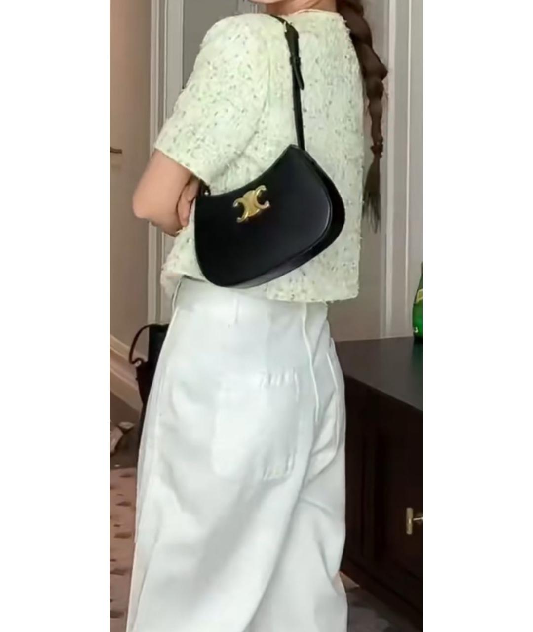 CELINE Черная кожаная сумка через плечо, фото 6