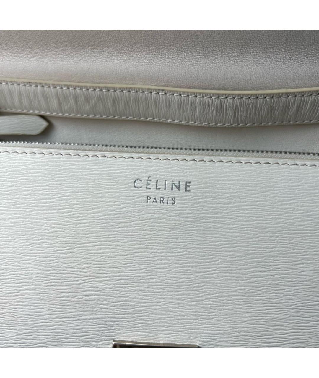 CELINE Белая кожаная сумка через плечо, фото 8