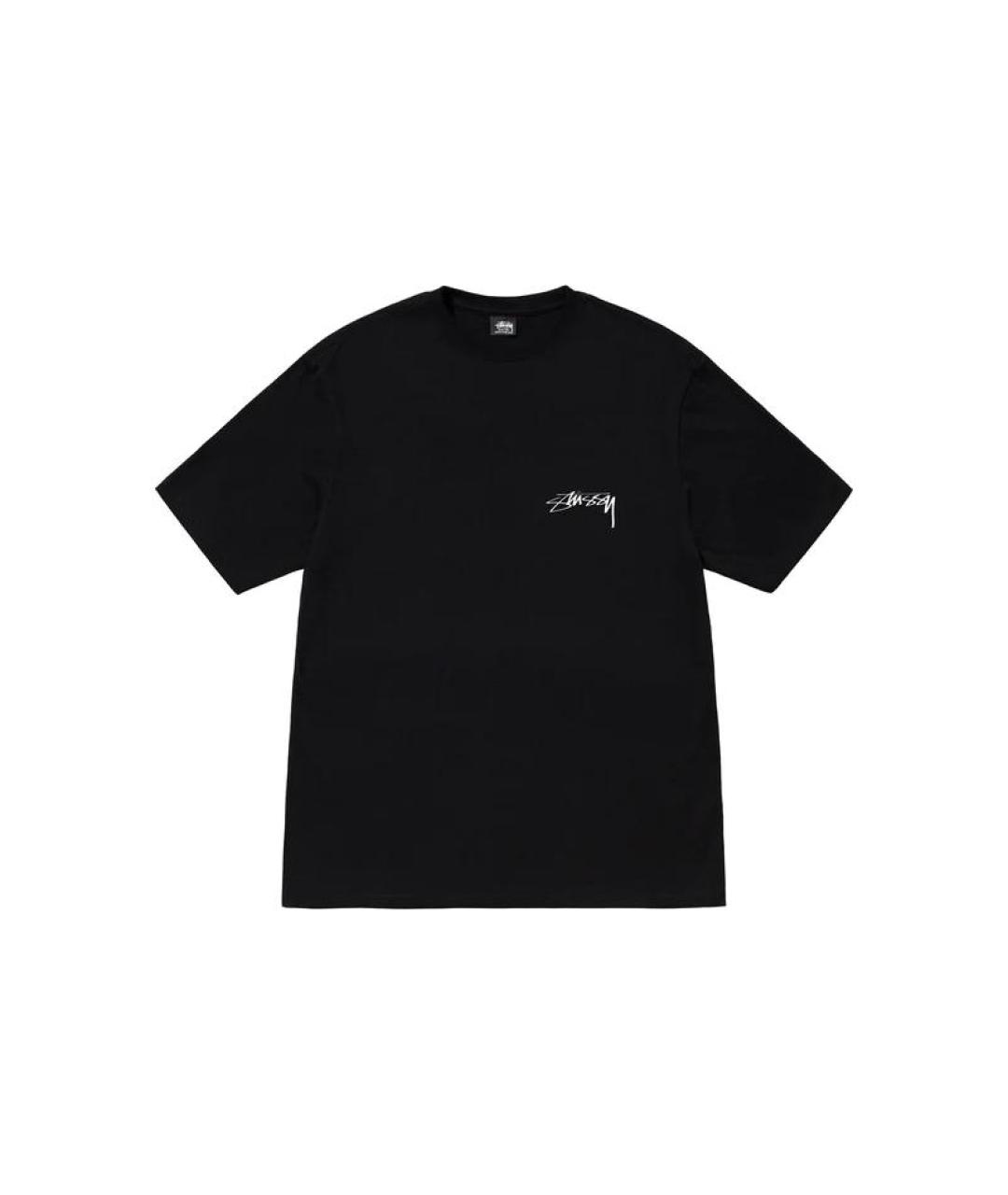 STUSSY Черная хлопковая футболка, фото 1