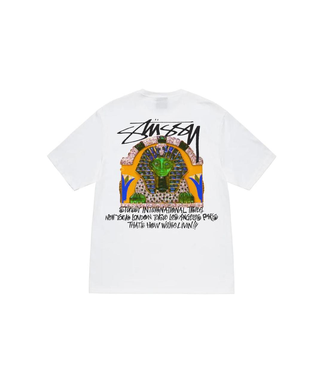 STUSSY Белая хлопковая футболка, фото 2