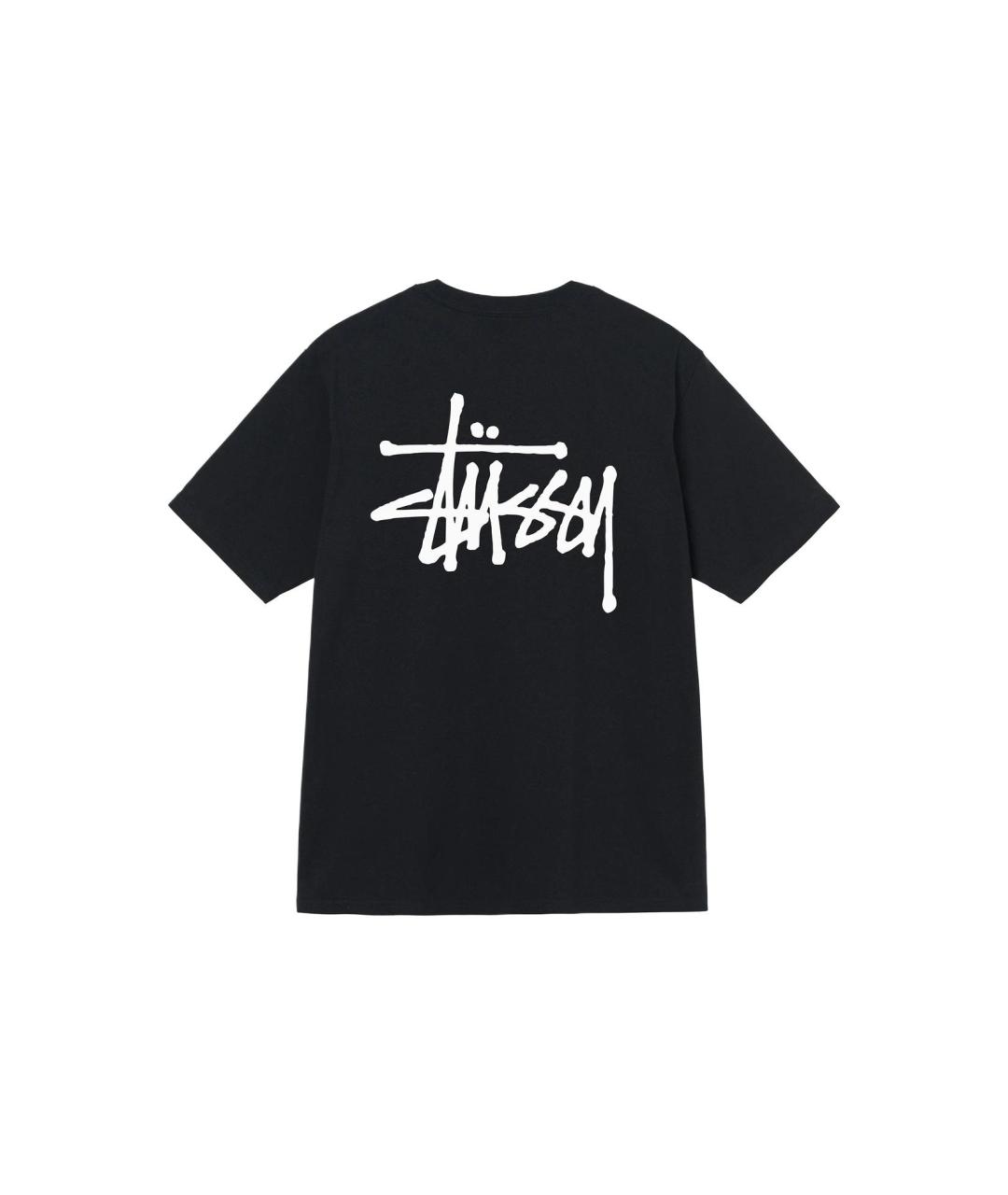 STUSSY Черная хлопковая футболка, фото 2