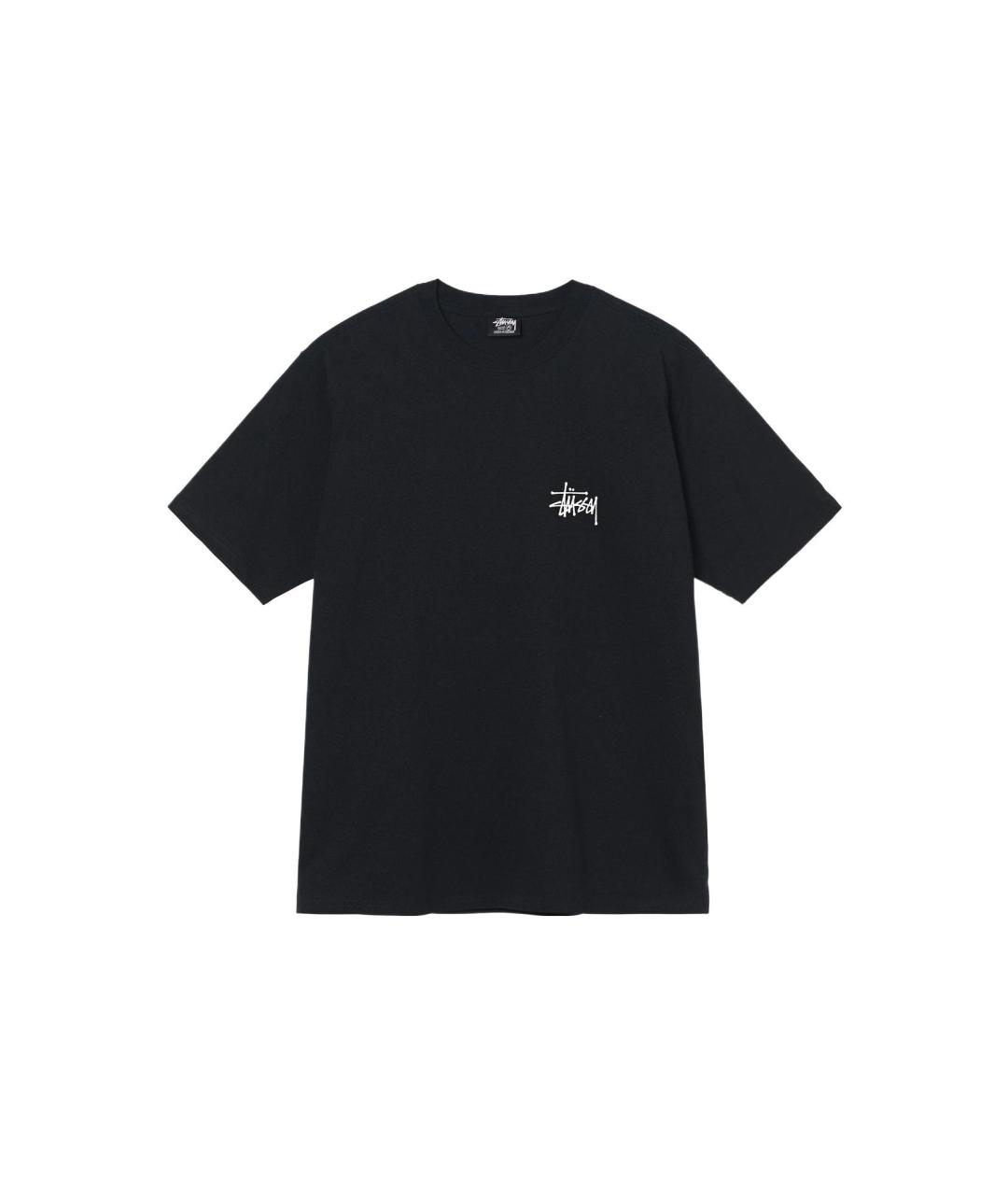 STUSSY Черная хлопковая футболка, фото 1