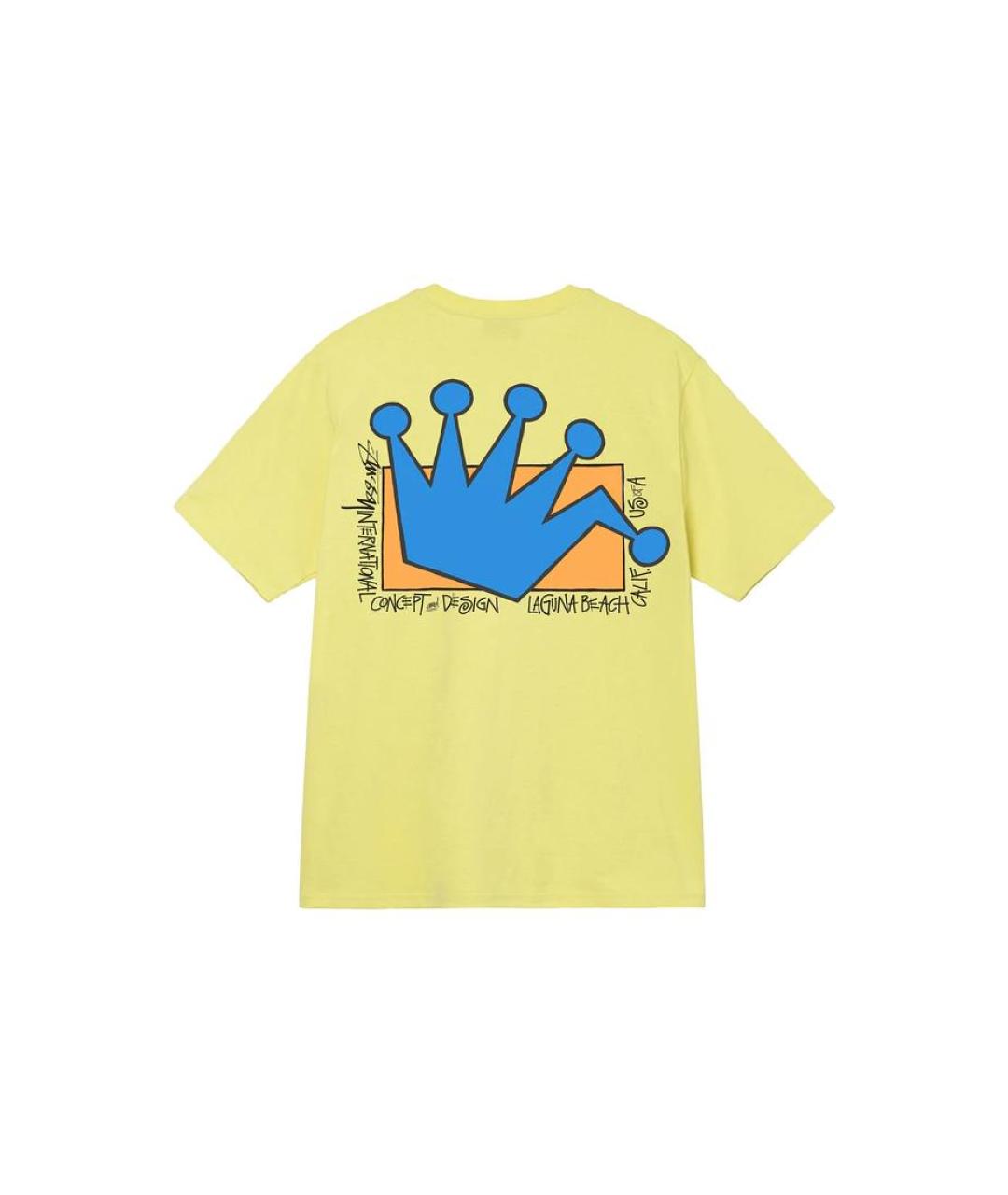 STUSSY Желтая хлопковая футболка, фото 2