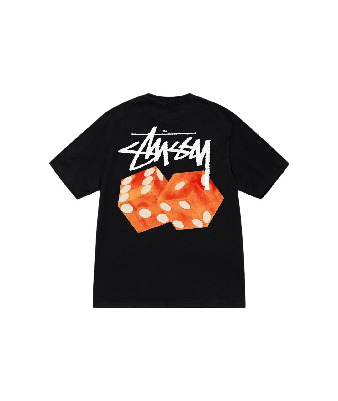 STUSSY Черная хлопковая футболка, фото 2