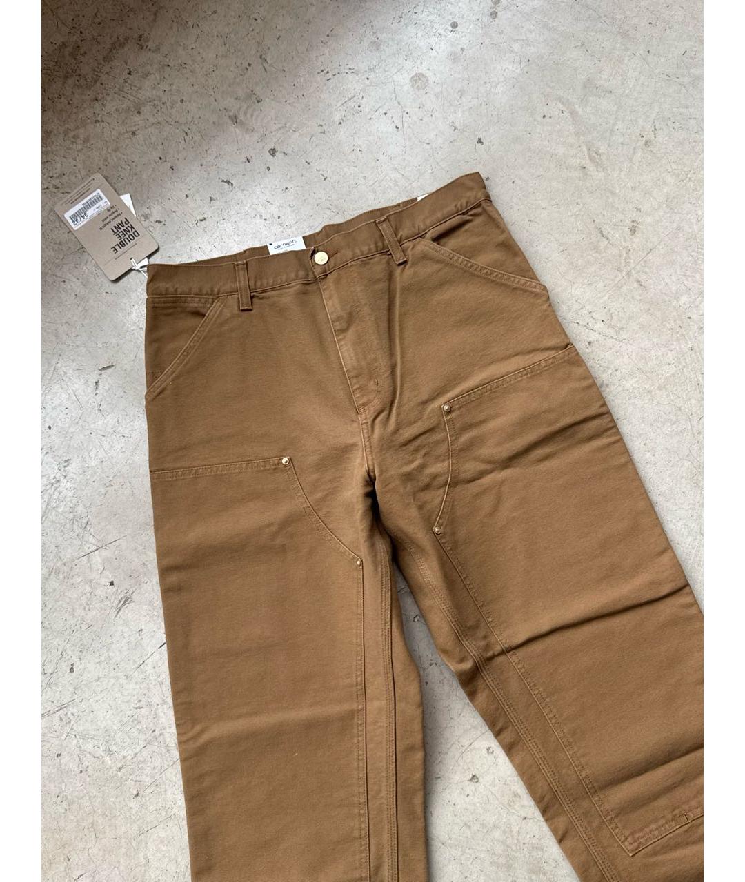 CARHARTT WIP Коричневые хлопковые прямые джинсы, фото 4