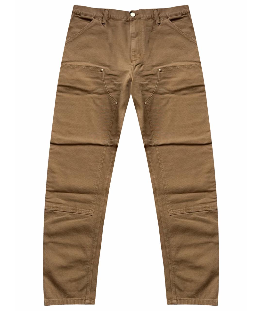 CARHARTT WIP Коричневые хлопковые прямые джинсы, фото 1