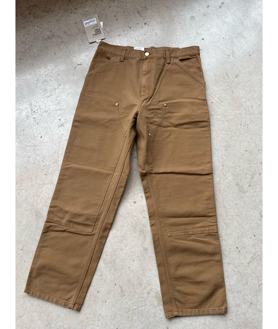 CARHARTT WIP Коричневые хлопковые прямые джинсы, фото 5