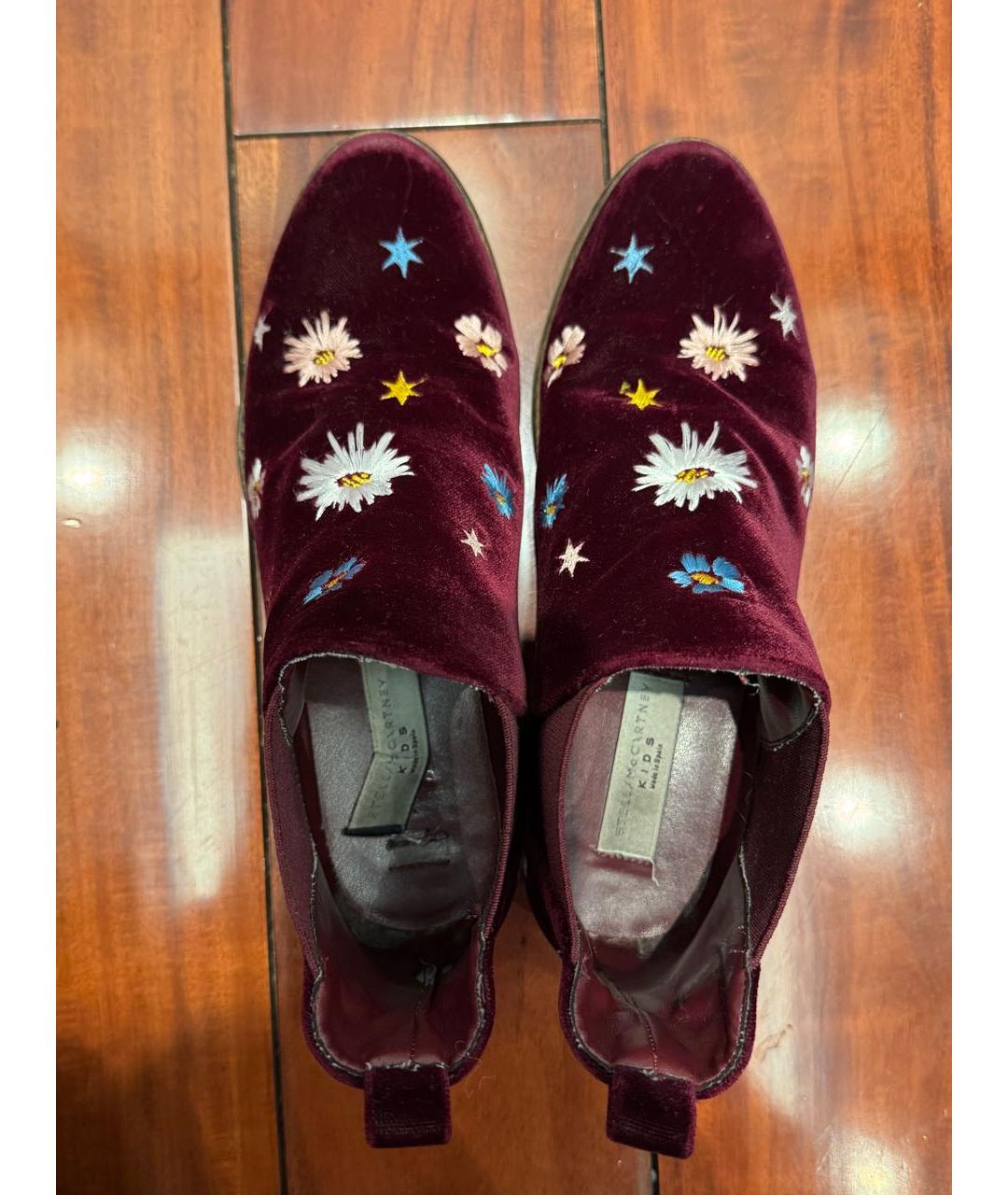 STELLA MCCARTNEY KIDS Бордовые бархатные ботинки, фото 3