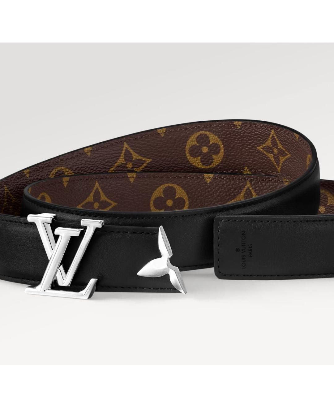 LOUIS VUITTON Черный кожаный ремень, фото 3