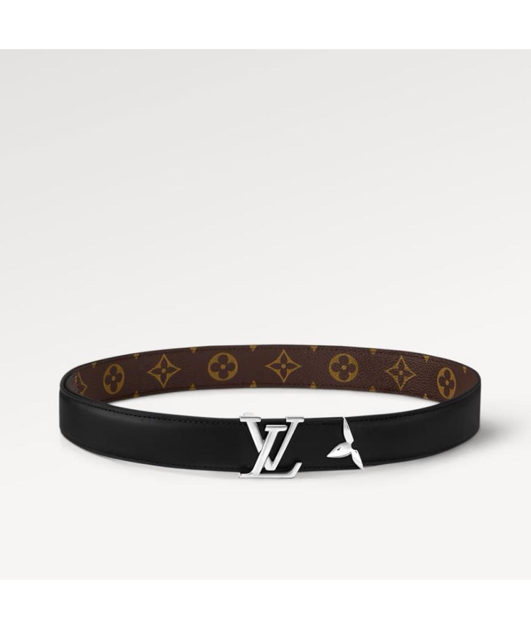 LOUIS VUITTON Черный кожаный ремень, фото 6
