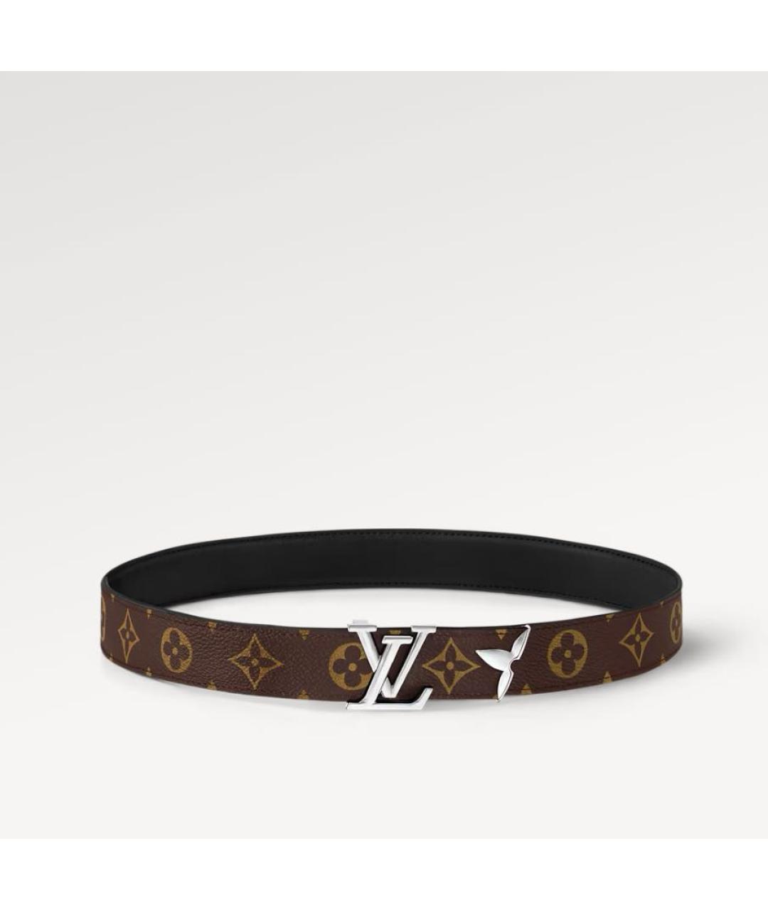 LOUIS VUITTON Черный кожаный ремень, фото 2