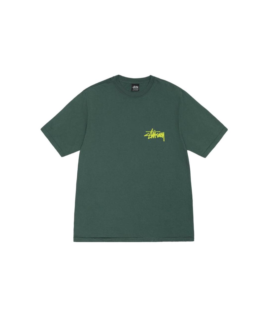STUSSY Зеленая хлопковая футболка, фото 1