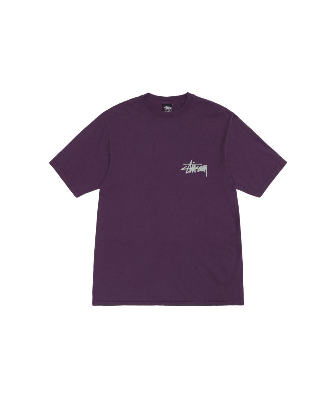 STUSSY Фиолетовая хлопковая футболка, фото 1