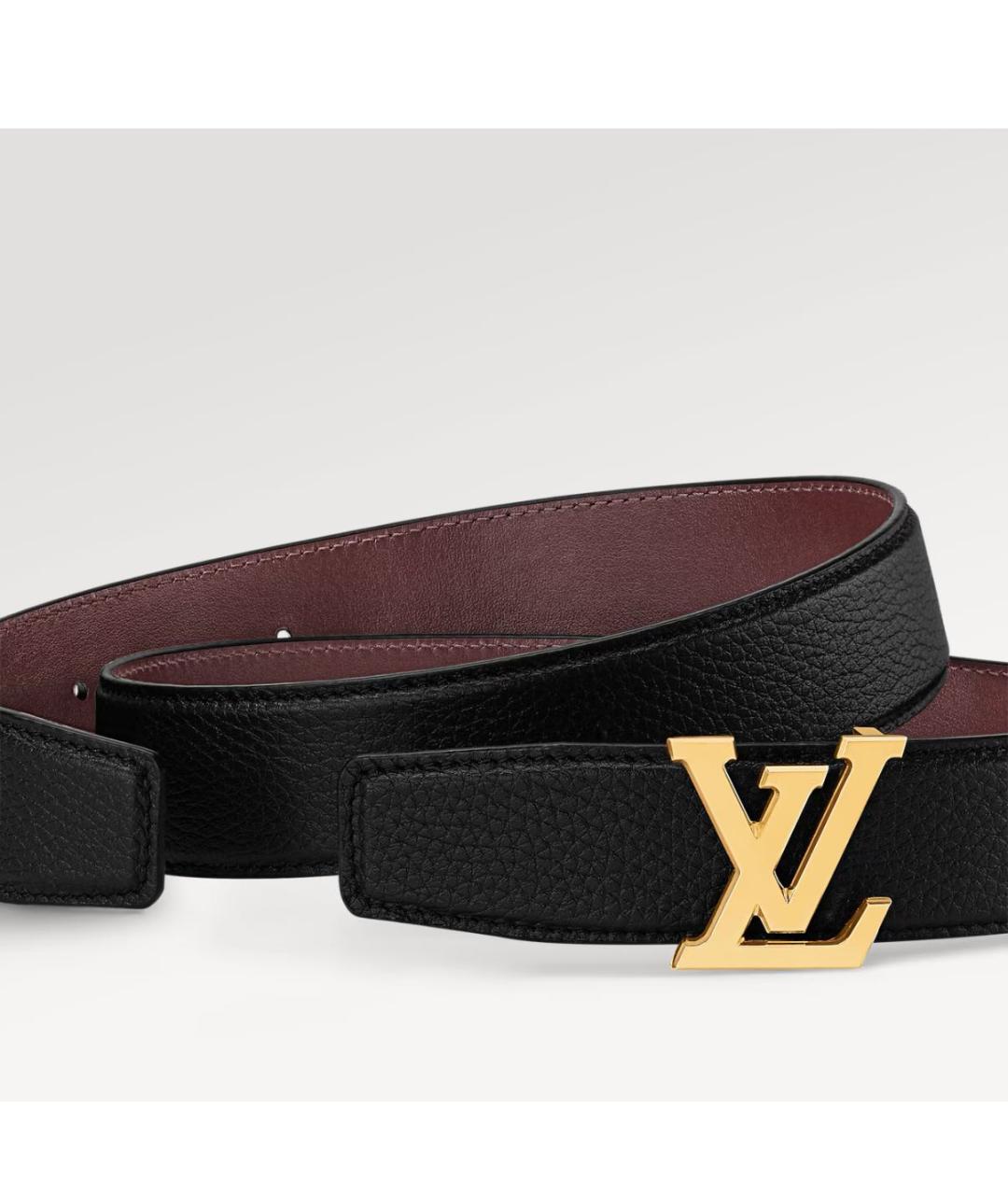 LOUIS VUITTON Черный кожаный ремень, фото 3