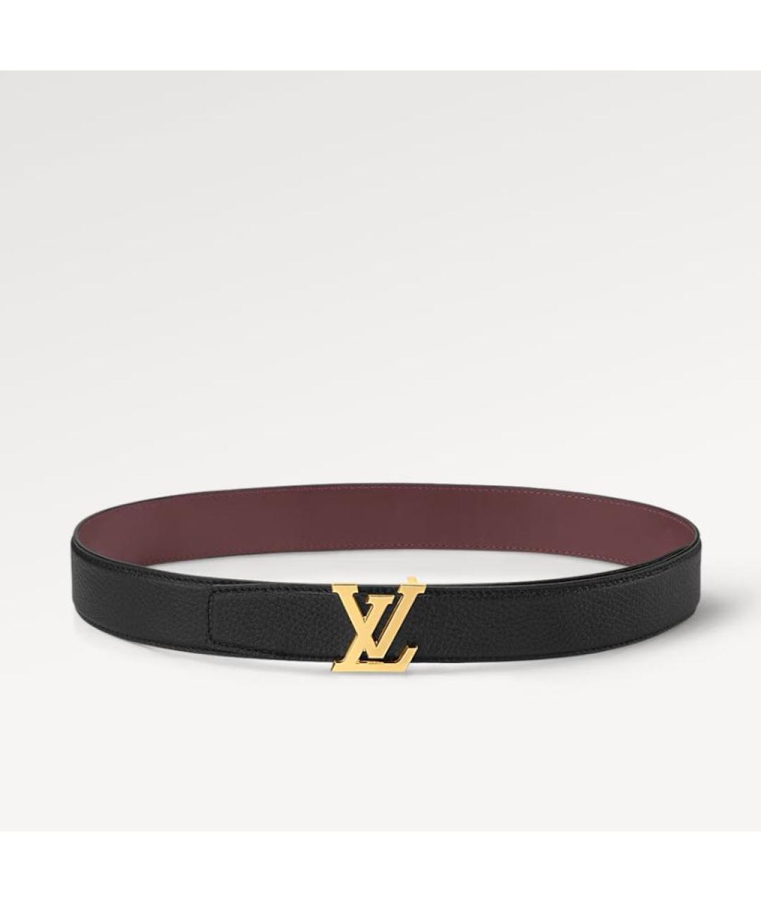LOUIS VUITTON Черный кожаный ремень, фото 8