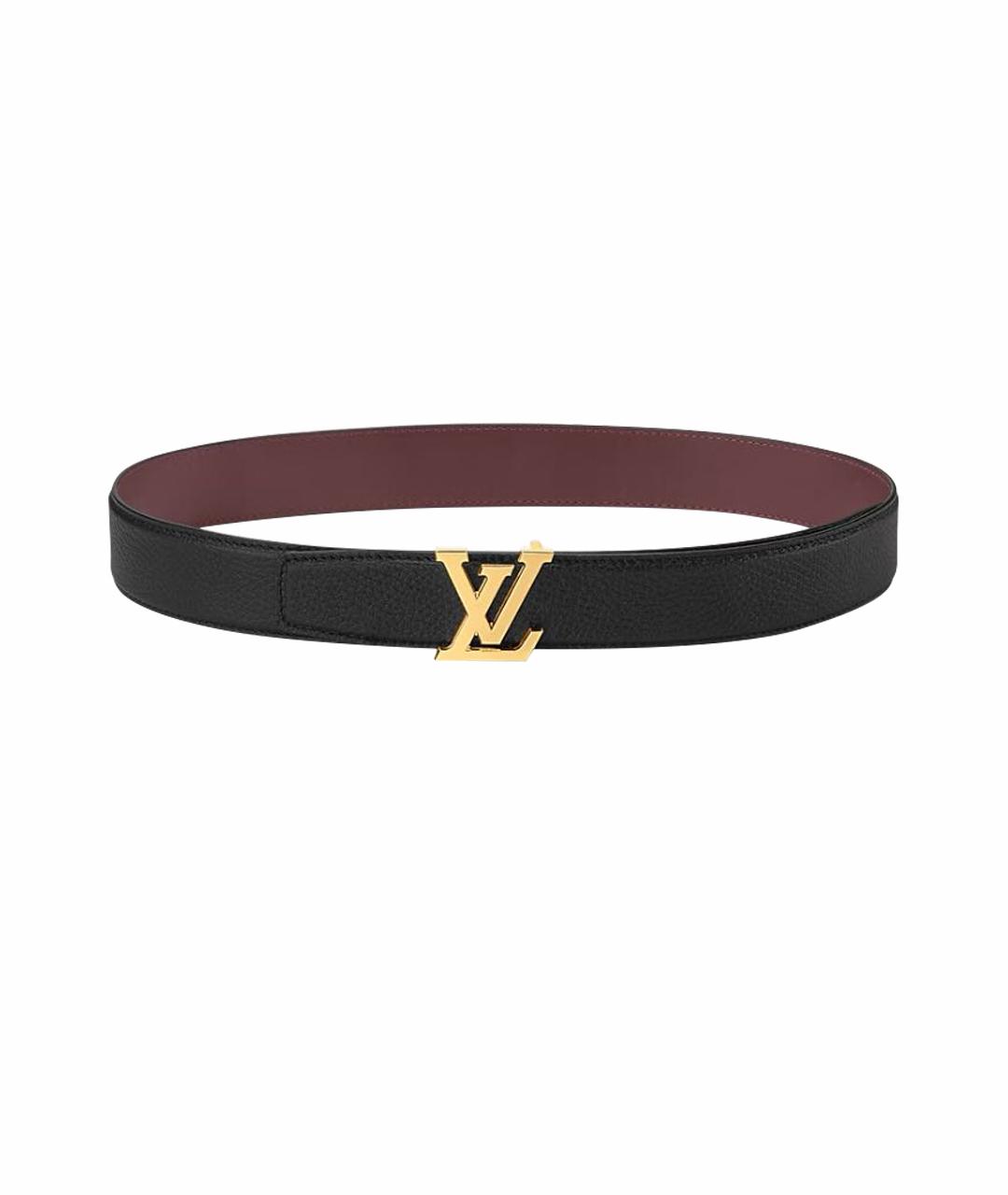 LOUIS VUITTON Черный кожаный ремень, фото 1