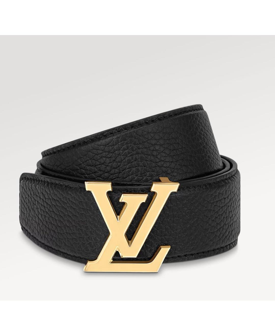LOUIS VUITTON Черный кожаный ремень, фото 2