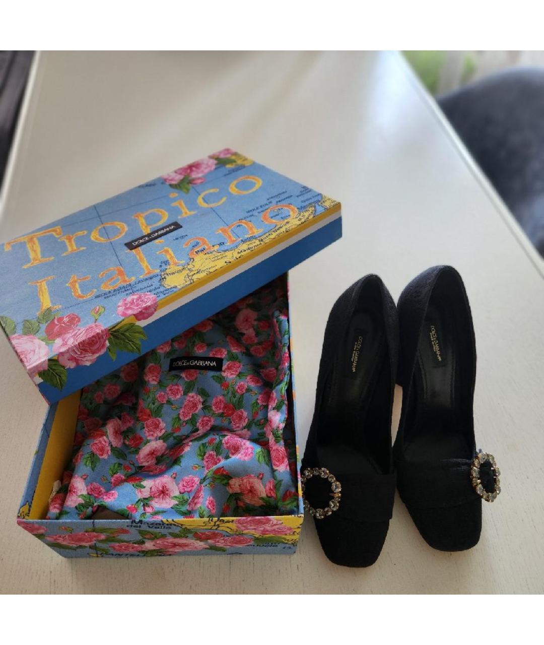 DOLCE&GABBANA Черные текстильные туфли, фото 6