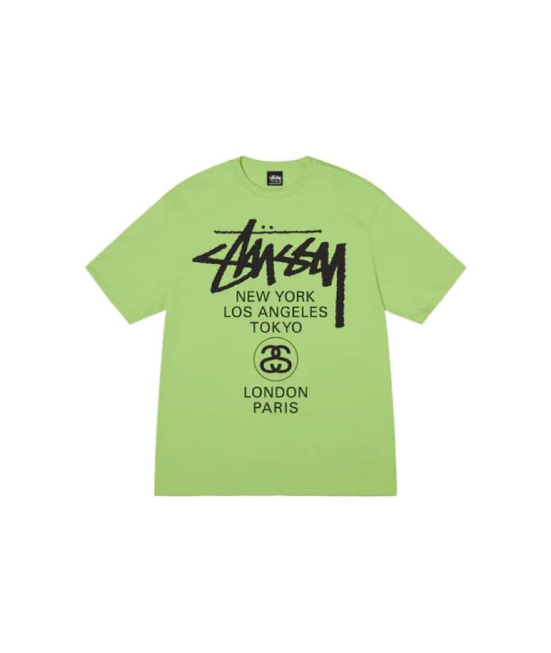 STUSSY Зеленая хлопковая футболка, фото 1