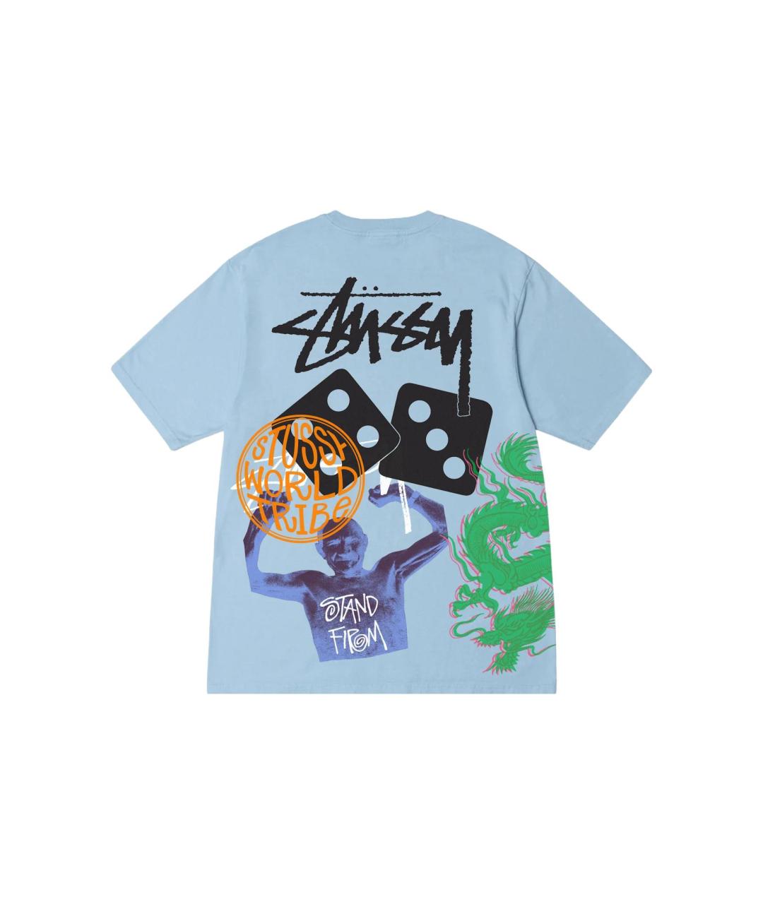 STUSSY Голубая хлопковая футболка, фото 2