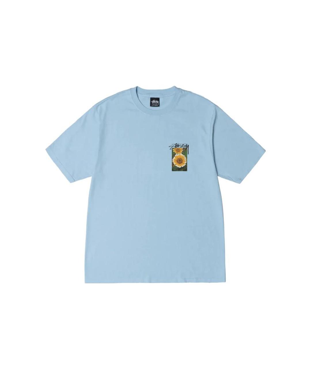 STUSSY Голубая хлопковая футболка, фото 1